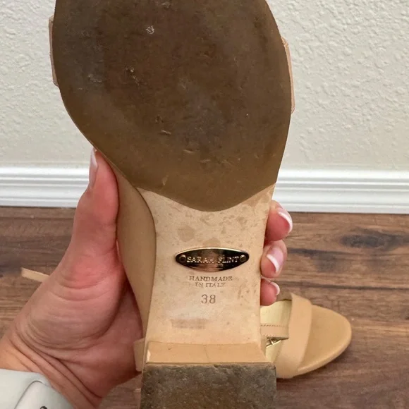 Perfect Block Sandal 30, Sand Calf leather, Size 38 - Picture 4 of 5